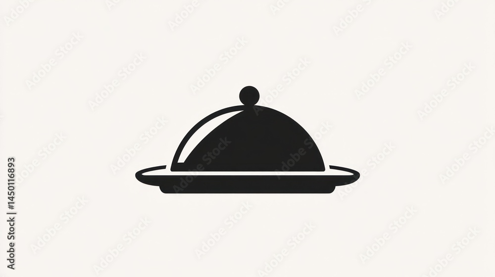 Simple food serving cloche icon Simple food serving cloche icon