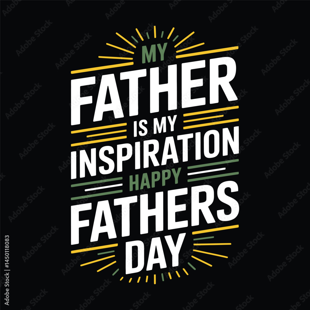 Fototapeta premium Father's Day T-shirt Design, Hoodie, cap, and cup, Typography T-Shirt Design