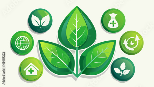 A clean set of green leaf icons with soft edges.
Representing balance, growth, and sustainability.
Perfect for eco-friendly branding and packaging.
Bright white background enhances the green tone.