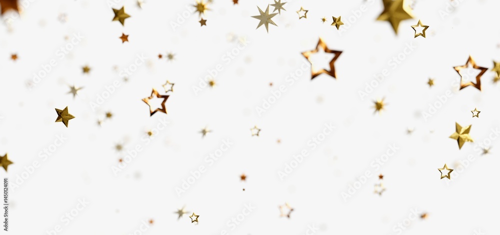 Sparkling gold stars on white background. Perfect for celebration, holiday, or festive designs. Sparkling gold stars on white background. Perfect for celebration, holiday, or festive designs.