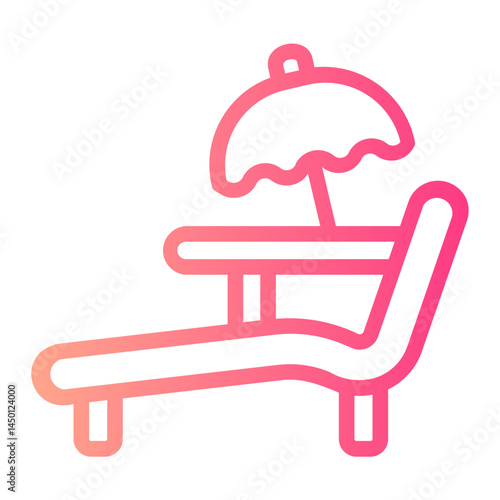sun bed gradient icon