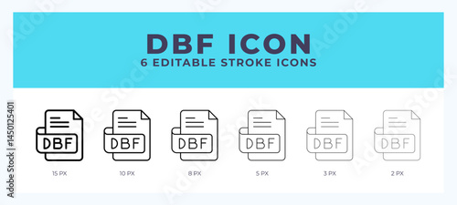 Obf file icon set with different stroke. Design elements for logo. Vector illustration.