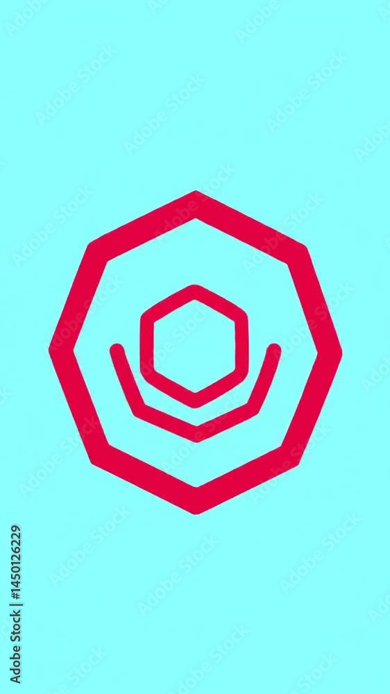 Abstract Magenta Geometric Shapes Forming Smile Icon from Tunnel Animation Abstract Magenta Geometric Shapes Forming Smile Icon from Tunnel Animation