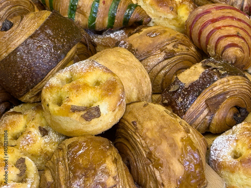 Freshly baked pastries, inc...