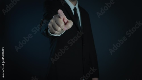 Businessman making a no gesture hand gestures