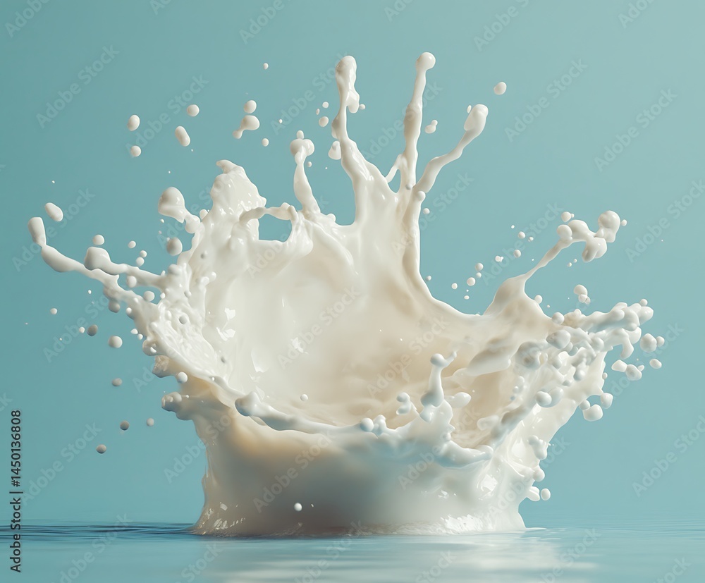 Milk splash isolated on a blue background Milk splash isolated on a blue background