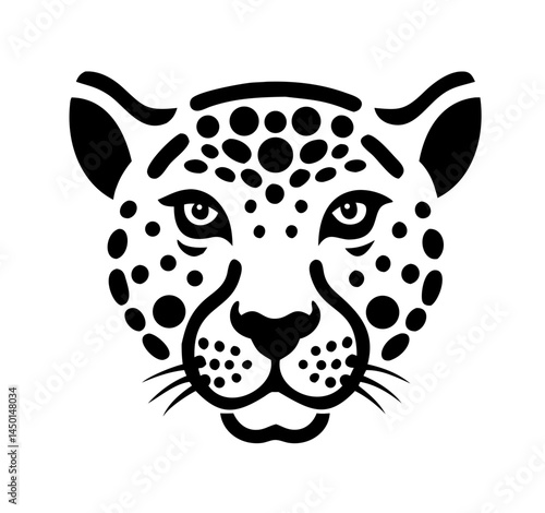 Stylized leopard head vector illustration highlighting distinctive spots and expression.