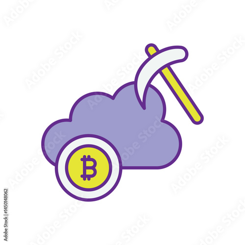 Cloud Mining Icon vector stock illustration