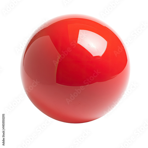 A glossy, vibrant red sphere.  Perfectly round, smooth surface