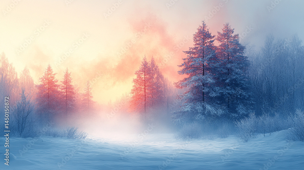 Fototapeta premium a forest covered with gold at sunset