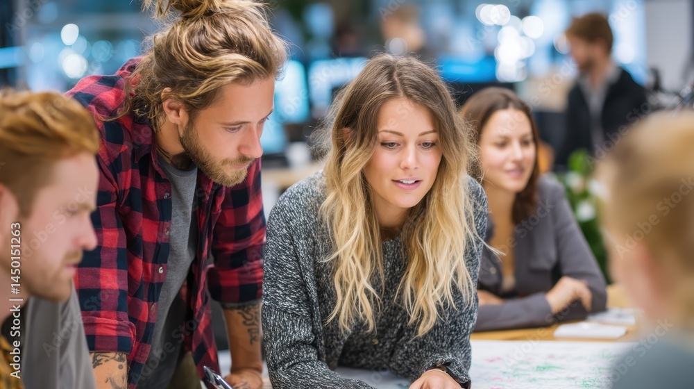 Obraz premium A B2B sales team reviewing their account-based marketing strategy, ensuring they are targeting high-value clients with tailored messaging and offers
