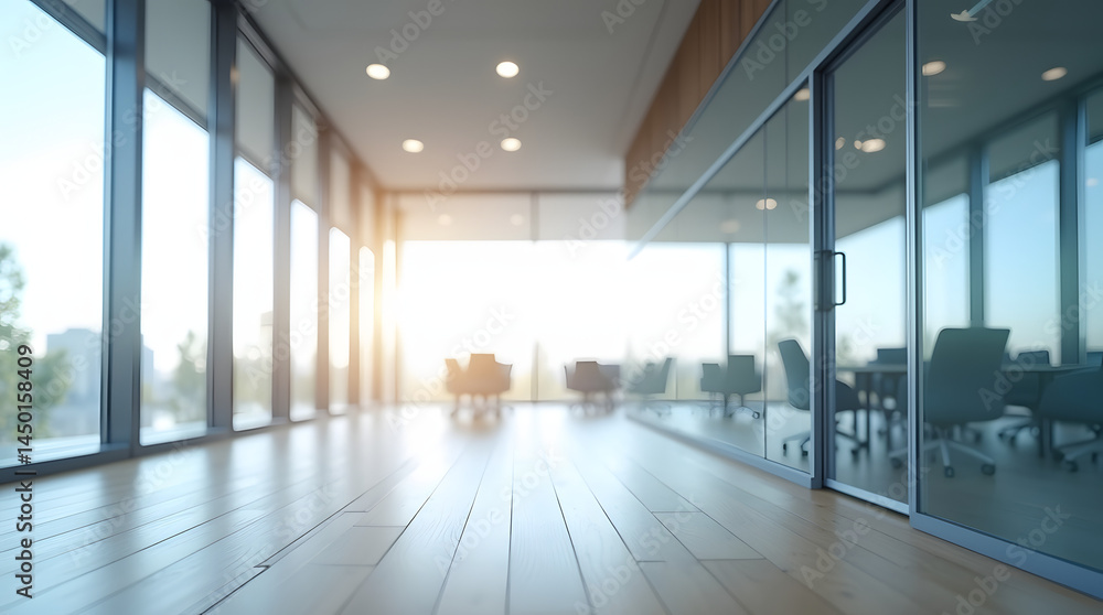 Bright and modern office space with large windows and a warm wooden floor, creating an inviting atmosphere. Bright and modern office space with large windows and a warm wooden floor, creating an inviting atmosphere.
