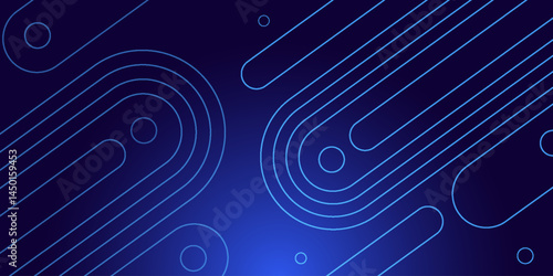Digital technology speed connect dark blue background, cyber nano information, abstract communication, innovation future tech data, internet network connection, line dot illustration