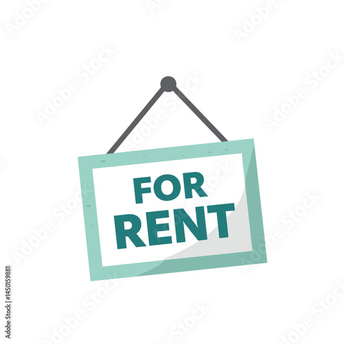 Icon For Rent Sign in Minimalist Style on White Background  