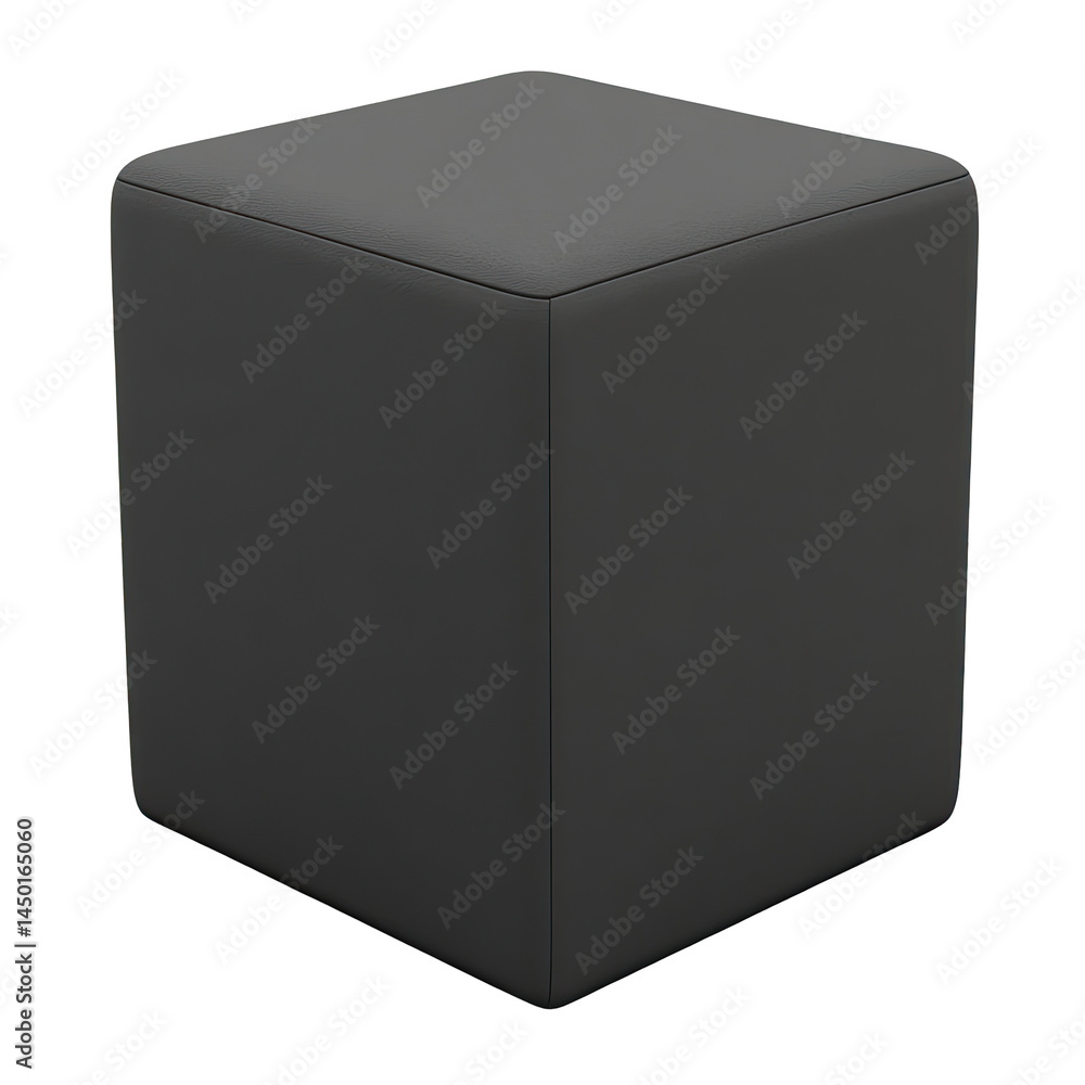 Gray cube, solid, simple, geometric, three-dimensional, perfect, uniform, smooth, matte,  modern
