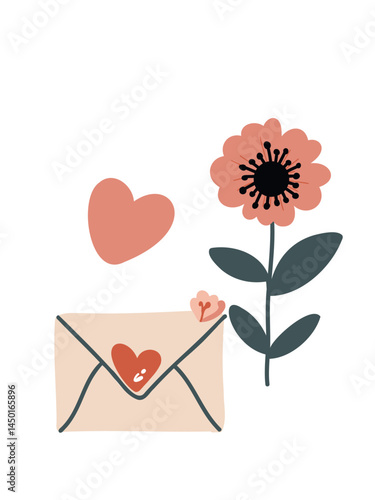 love note with flower
