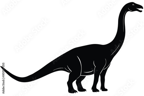 brachiosaurus silhouette vector illustration