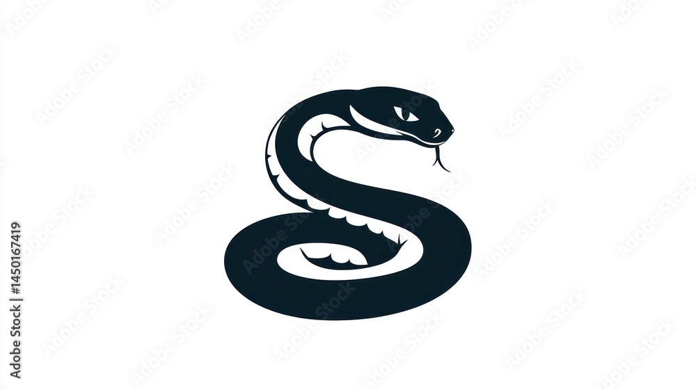 Fototapeta premium Symbolic snake logo, stylized S shape