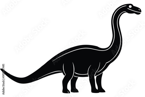 brachiosaurus silhouette vector illustration