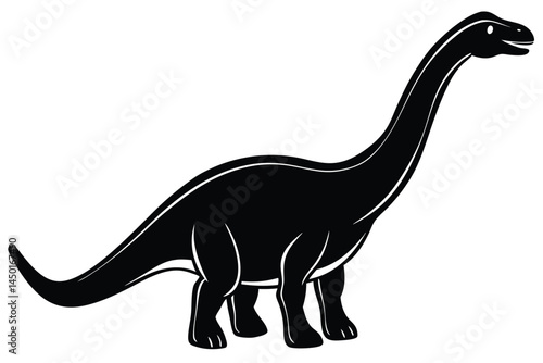 brachiosaurus silhouette vector illustration