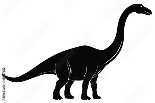 brachiosaurus silhouette vector illustration
