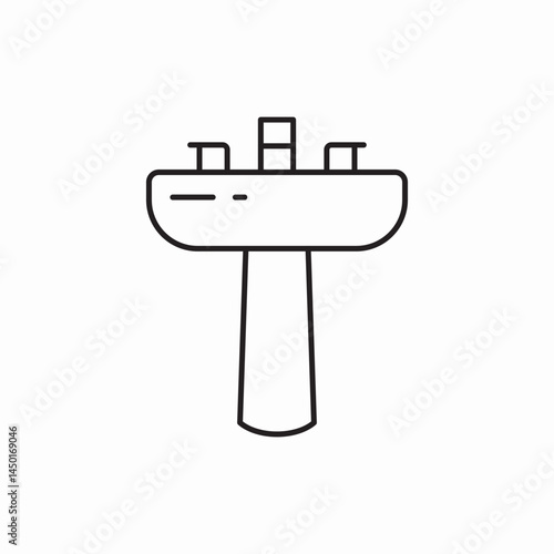Bathroom sink fixture icon vector sign