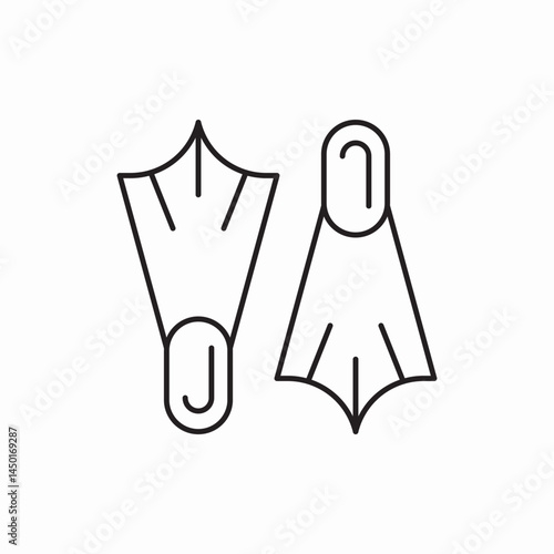 Diving flippers equipment icon vector sign