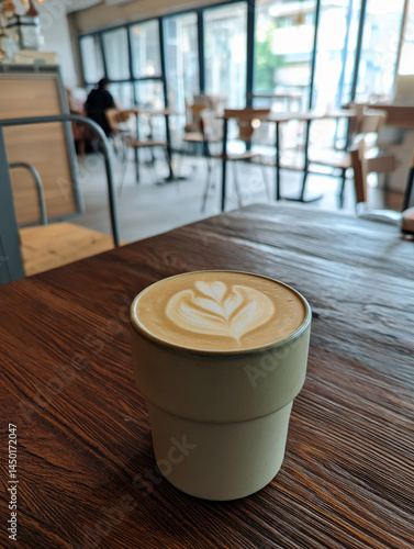 Obraz na płótnie Latte Art in a Modern Café w salonie