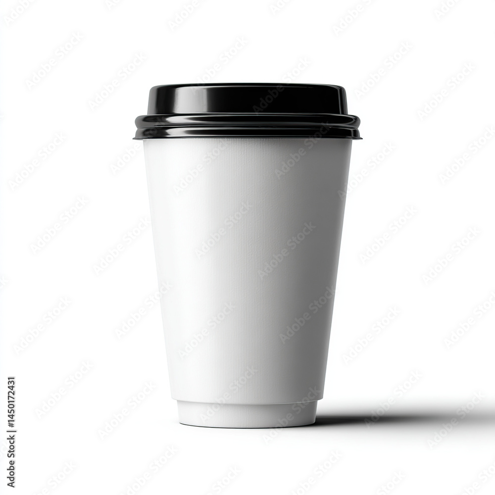 Disposable Coffee Cup with Black Lid
