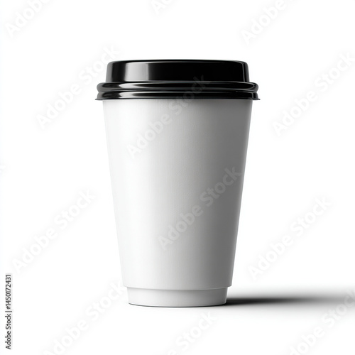 Obraz na płótnie Disposable Coffee Cup with Black Lid w salonie