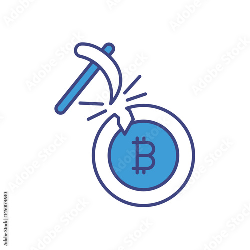 Bitcoin Mining Icon vector stock illustration