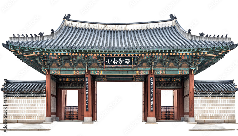 Fototapeta premium gate of the forbidden city isolated on transparent background