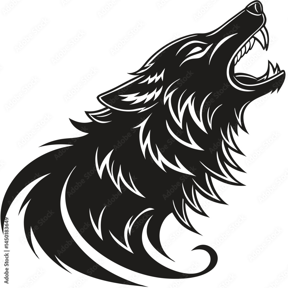 custom made wallpaper toronto digital"Wolf Silhouette Vector Collection Featuring Howling, Tribal, and Wilderness Scenes for Logos, Tattoos, and Outdoor Art"