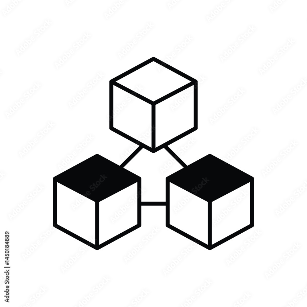 Blockchain Processing Icon vector stock illustration Blockchain Processing Icon vector stock illustration