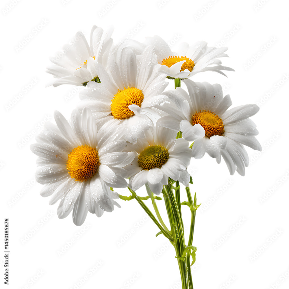 Fototapeta premium Fresh Colorful Shasta Daisy Blossoms in Natural Bouquet