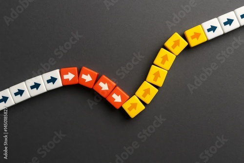 Colorful Arrow Blocks Chart Business Growth Strategy Success Planning Development Direction Upward Trend Positive Progress Visual Presentation Marketing Concept Ideas Innovation Future Goals          