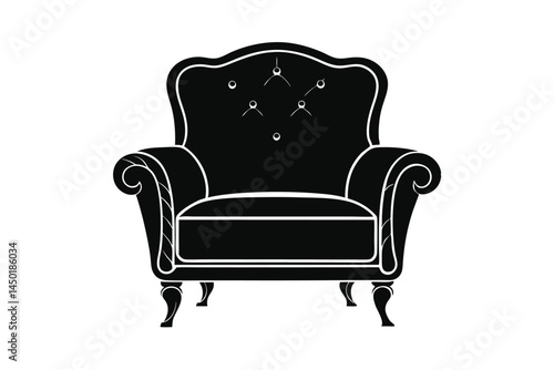 classic armchair isolated on black
