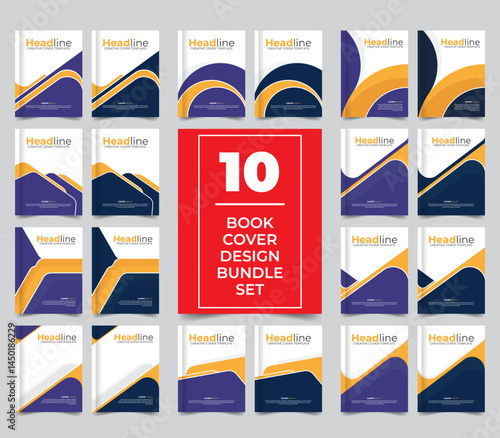 Creative abstract and Colorful Cover books presentation design bundle. 8.5 inch width 11 inch height size book cover template, cover design, book cover design. 10 set collection book cover