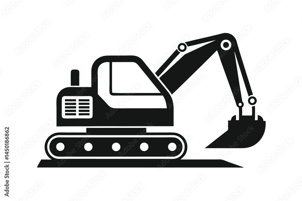 excavator on a white background excavator on a white background