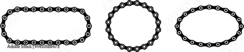 bicycle chain, bike chain icon silhouette vector art illustration