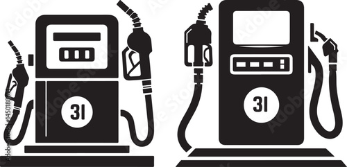 Fuel pump gas station silhouette vector Illustration 