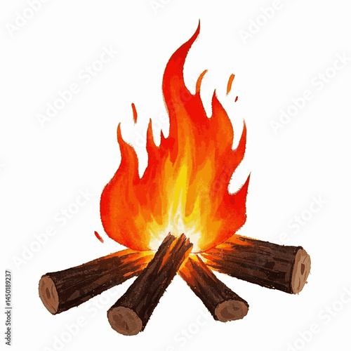 Ash & Amber: Watercolor Pyre campfire isolated vector illustration svg
