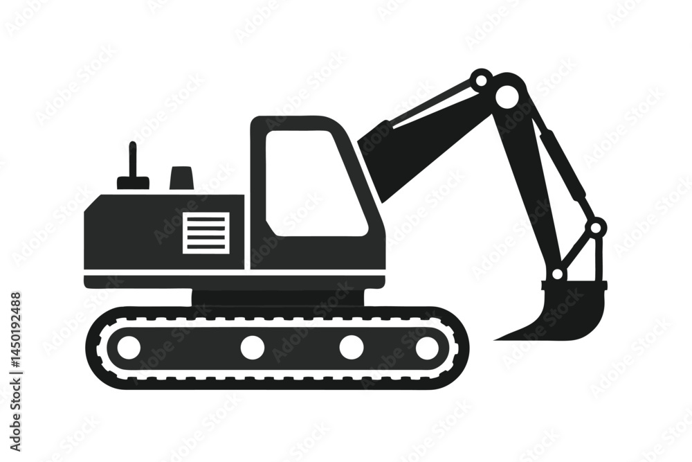 excavator on a white background excavator on a white background