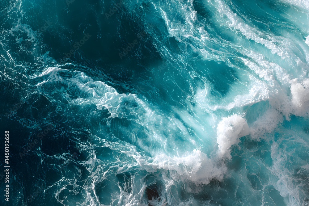 Stunning Aerial View of Ocean Waves Turquoise Water Texture Stunning Aerial View of Ocean Waves Turquoise Water Texture