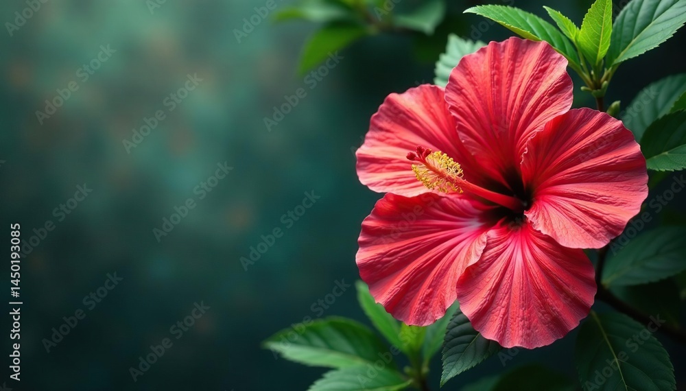 custom made wallpaper toronto digitalIntricate hibiscus blossoms, vibrant hues, lush leaves , bloom, elegant, orange