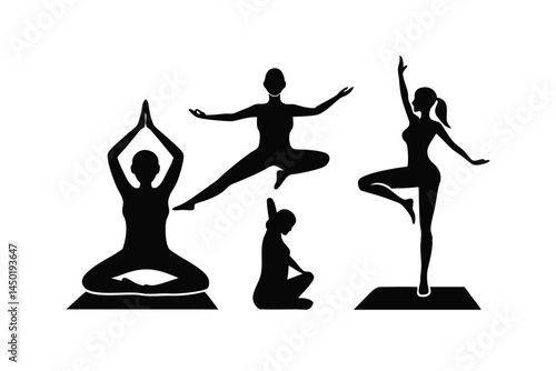 silhouette of yoga