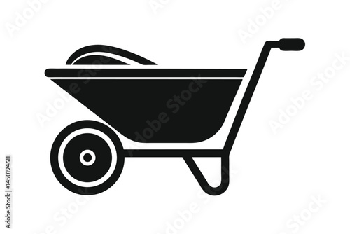 wheelbarrow icon on white background