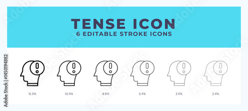 Tense vector icon for web and app. Editable stroke vector illustration