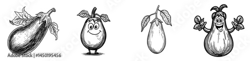 A modern and edible brinjal, also known as a purple aubergine or eggplant, is a type of vegetarian food that is often associated with farm and agriculture products, including guinea squash, and is