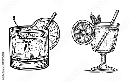 Celebrating is perfectly done with a refreshing and colorful layered cocktail in a martini glass, garnished with an orange slice and a cocktail pick